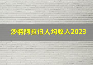 沙特阿拉伯人均收入2023