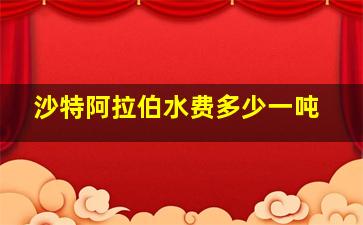 沙特阿拉伯水费多少一吨