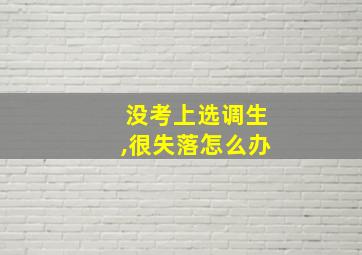 没考上选调生,很失落怎么办