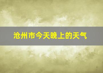 沧州市今天晚上的天气