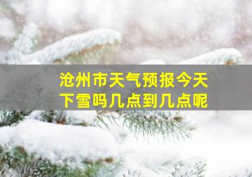 沧州市天气预报今天下雪吗几点到几点呢