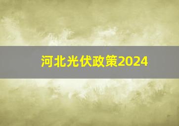 河北光伏政策2024