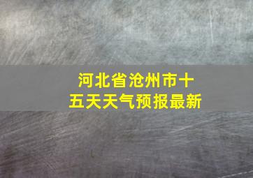 河北省沧州市十五天天气预报最新