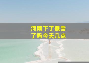 河南下了假雪了吗今天几点