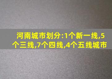 河南城市划分:1个新一线,5个三线,7个四线,4个五线城市