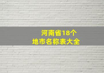 河南省18个地市名称表大全