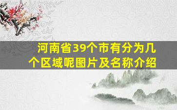 河南省39个市有分为几个区域呢图片及名称介绍