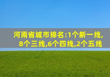 河南省城市排名:1个新一线,8个三线,6个四线,2个五线