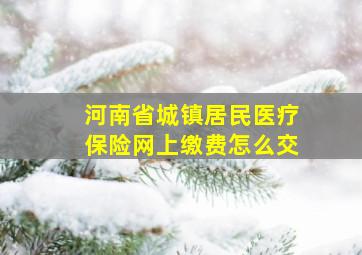 河南省城镇居民医疗保险网上缴费怎么交