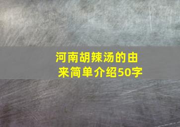 河南胡辣汤的由来简单介绍50字