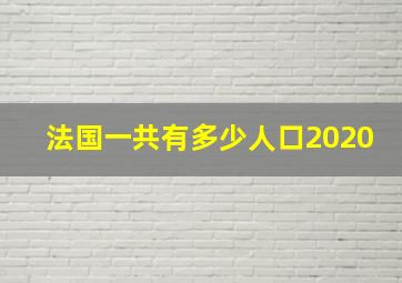 法国一共有多少人口2020