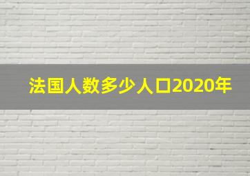 法国人数多少人口2020年