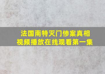 法国南特灭门惨案真相视频播放在线观看第一集