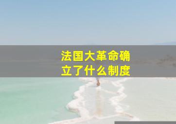 法国大革命确立了什么制度