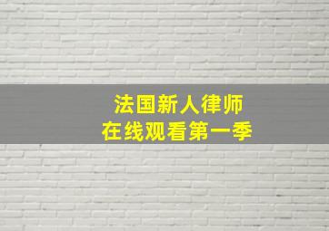 法国新人律师在线观看第一季