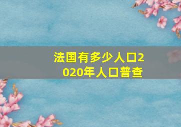 法国有多少人口2020年人口普查