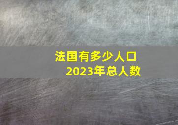 法国有多少人口2023年总人数