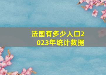 法国有多少人口2023年统计数据