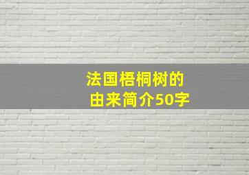 法国梧桐树的由来简介50字