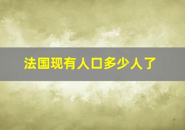 法国现有人口多少人了