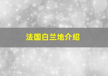 法国白兰地介绍