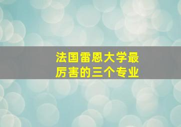 法国雷恩大学最厉害的三个专业