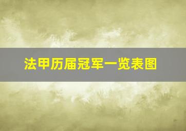 法甲历届冠军一览表图