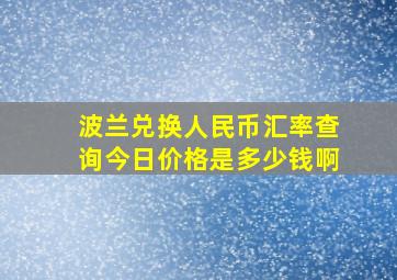 波兰兑换人民币汇率查询今日价格是多少钱啊