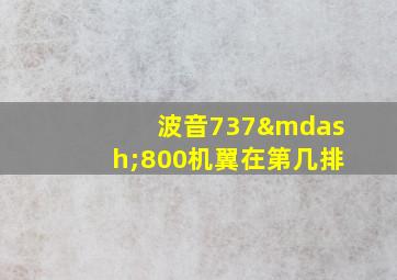 波音737—800机翼在第几排