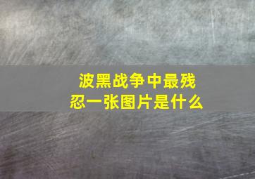 波黑战争中最残忍一张图片是什么