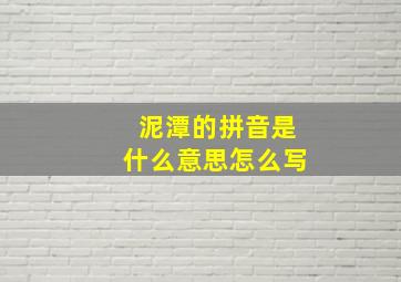 泥潭的拼音是什么意思怎么写