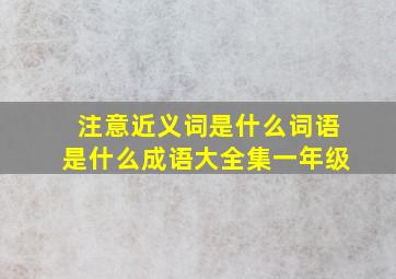 注意近义词是什么词语是什么成语大全集一年级