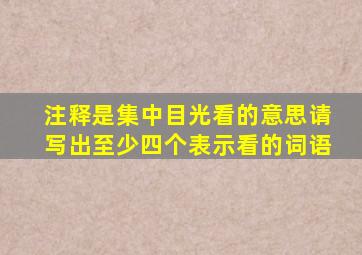 注释是集中目光看的意思请写出至少四个表示看的词语