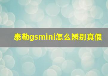 泰勒gsmini怎么辨别真假