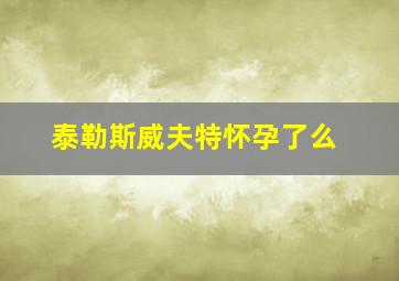 泰勒斯威夫特怀孕了么