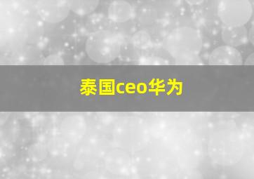 泰国ceo华为