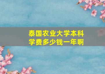 泰国农业大学本科学费多少钱一年啊