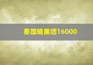 泰国暗黑团16000