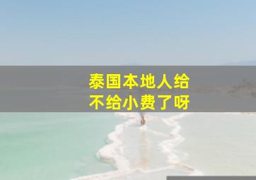 泰国本地人给不给小费了呀