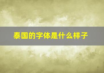 泰国的字体是什么样子