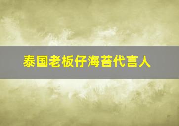 泰国老板仔海苔代言人