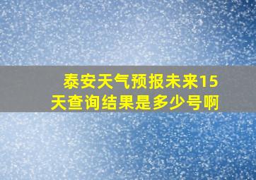 泰安天气预报未来15天查询结果是多少号啊