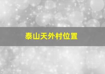 泰山天外村位置