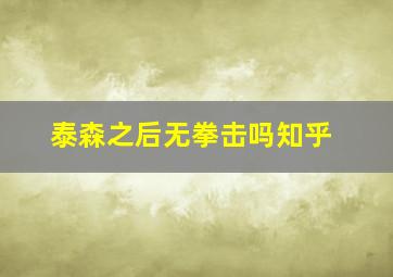 泰森之后无拳击吗知乎