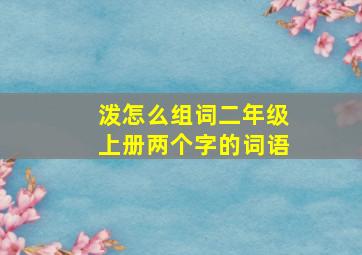 泼怎么组词二年级上册两个字的词语