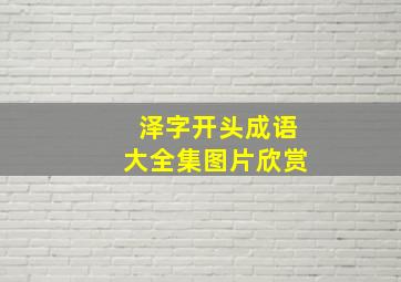 泽字开头成语大全集图片欣赏