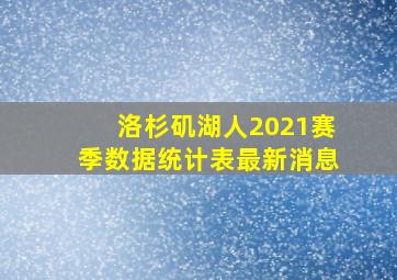 洛杉矶湖人2021赛季数据统计表最新消息