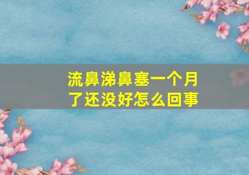 流鼻涕鼻塞一个月了还没好怎么回事