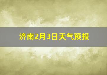 济南2月3日天气预报