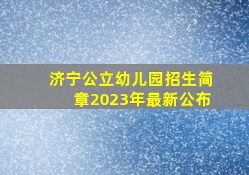 济宁公立幼儿园招生简章2023年最新公布